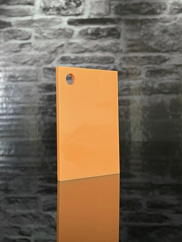 3mm Pastel Orange Standard Acrylic Sheet | A5 - A1 Sizes | Perspex | Panel
