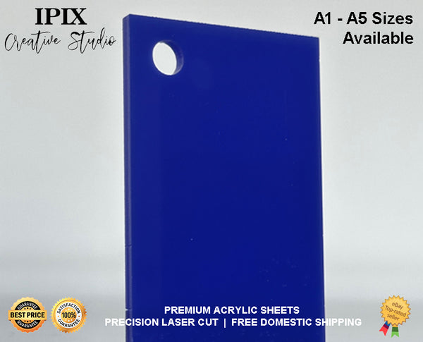 3mm Dark Blue Acrylic Sheet | A5 - A1 Sizes | Perspex | Sheet