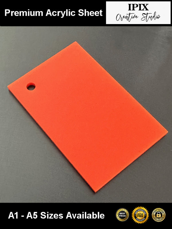 3mm Dark Orange Acrylic Sheet | A5 - A1 Sizes | Perspex | Sheet