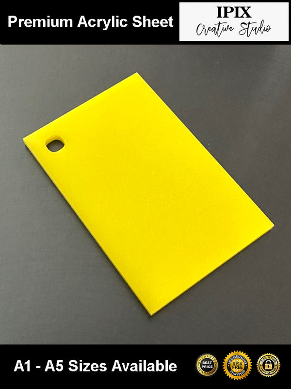 3mm Light Yellow Acrylic Sheet | A5 - A1 Sizes | Perspex | Sheet