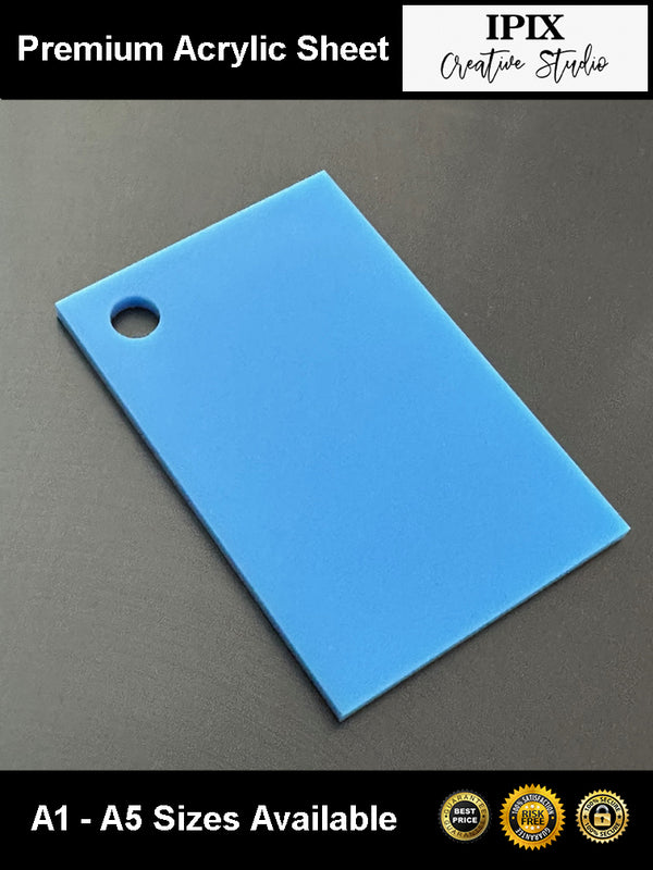 3mm Light Blue Acrylic Sheet | A5 - A1 Sizes | Perspex | Sheet