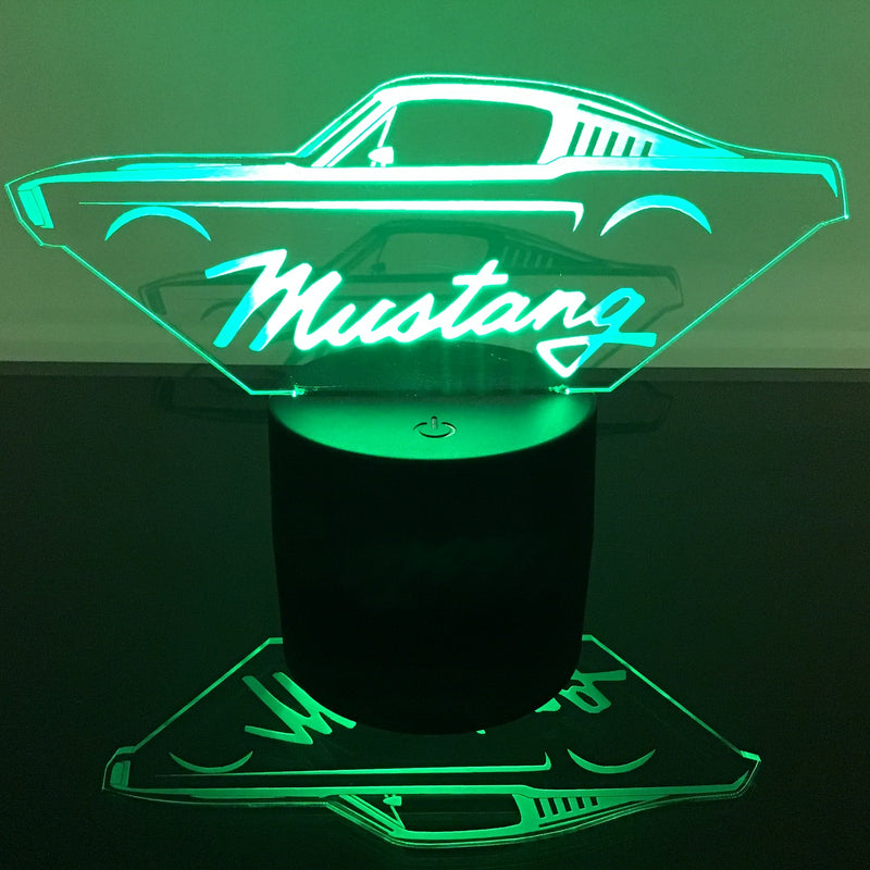 1967 MUSTANG COUPE LED LIT SIGN 200MM X 75MM | REMOTE CONTROL | 16 COLOURS | MAN CAVE | RACING | NOVELTY