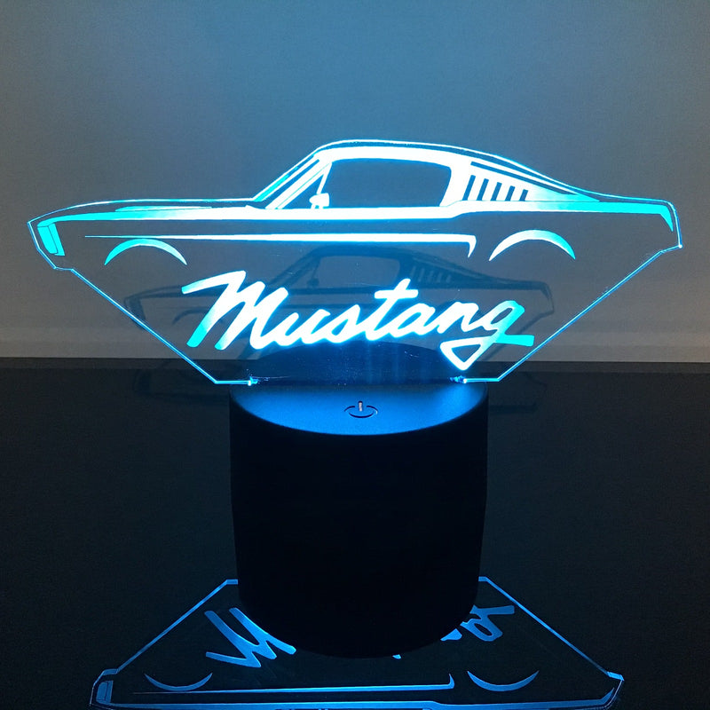 1967 MUSTANG COUPE LED LIT SIGN 200MM X 75MM | REMOTE CONTROL | 16 COLOURS | MAN CAVE | RACING | NOVELTY