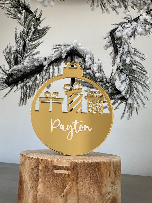 Personalised Mirrored Acrylic Christmas Presents Bauble | Premium | Xmas | Gift | Festive | Season
