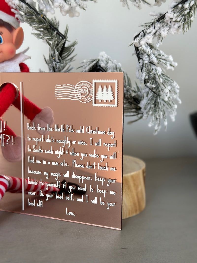 Elf on the Shelf Personalised Mirrored Acrylic Christmas Sign | Premium | Xmas | Gift | Festive | Season