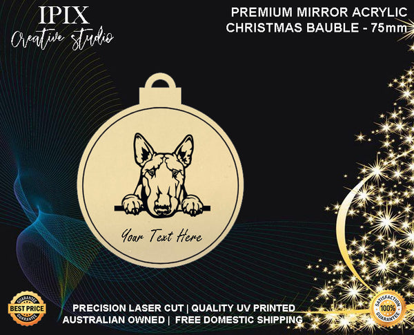 Personalised Acrylic Christmas Dog Bauble - BULL TERRIER | Premium | Xmas | Pet | Festive | Season