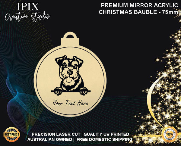 Personalised Acrylic Christmas Dog Bauble - SCHNAUSER DOG #2 | Premium | Xmas | Pet | Festive | Season