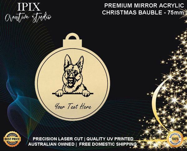 Personalised Acrylic Christmas Dog Bauble - GERMAN SHEPHERD #7 | Premium | Xmas | Pet | Festive | Season