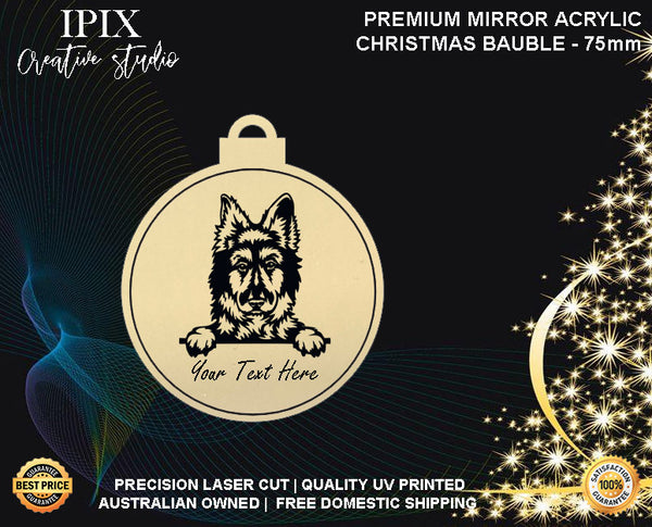 Personalised Acrylic Christmas Dog Bauble - GERMAN SHEPHERD #1 | Premium | Xmas | Pet | Festive | Season