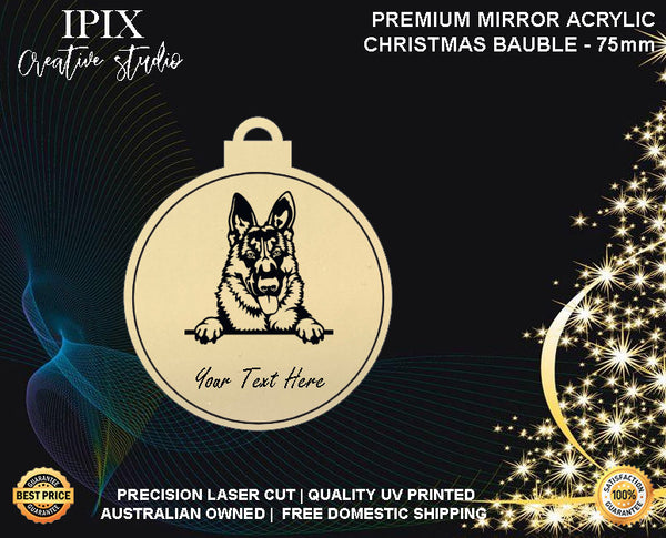 Personalised Acrylic Christmas Dog Bauble - GERMAN SHEPHERD #8 | Premium | Xmas | Pet | Festive | Season