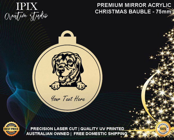 Personalised Acrylic Christmas Dog Bauble - LABRADOR RETRIEVER | Premium | Xmas | Pet | Festive | Season