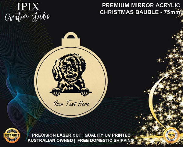 Personalised Acrylic Christmas Dog Bauble - POODLE (PUPPY) | Premium | Xmas | Pet | Festive | Season