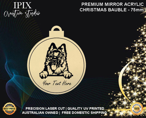 Personalised Acrylic Christmas Dog Bauble - GERMAN SHEPHERD #2 | Premium | Xmas | Pet | Festive | Season