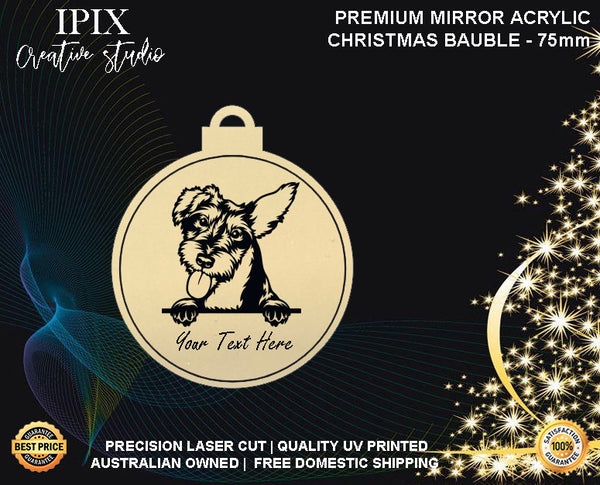 Personalised Acrylic Christmas Dog Bauble - ZWERGSCHNAUSER | Premium | Xmas | Pet | Festive | Season