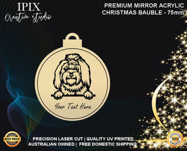 Personalised Acrylic Christmas Dog Bauble - MALTESE LAP DOG | Premium | Xmas | Pet | Festive | Season