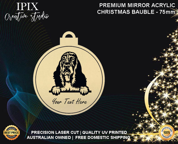Personalised Acrylic Christmas Dog Bauble - ENGLISH SPRINGER SPANIEL | Premium | Xmas | Pet | Festive | Season