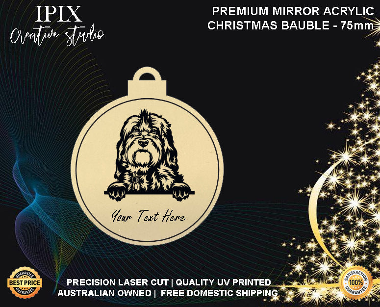 Personalised Acrylic Christmas Dog Bauble - BERNADOODLE | Premium | Xmas | Pet | Festive | Season