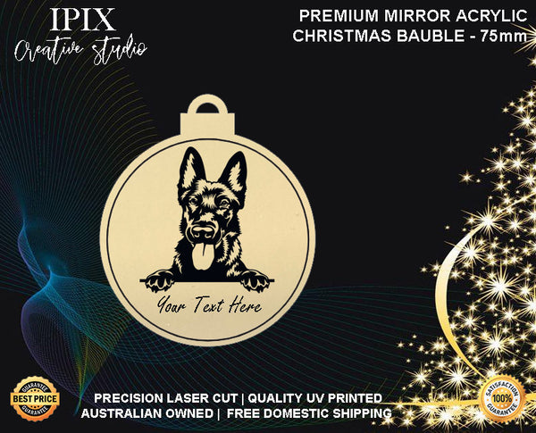 Personalised Acrylic Christmas Dog Bauble - DUTCH SHEPHERD | Premium | Xmas | Pet | Festive | Season