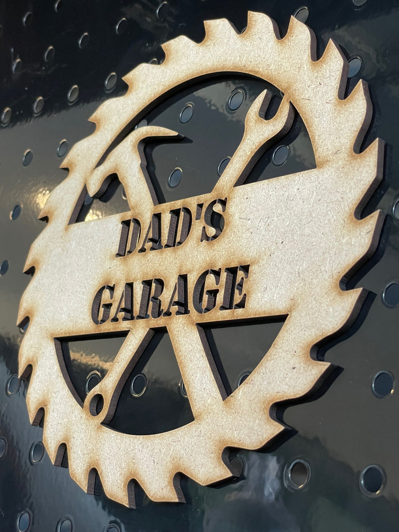 Dad's Garage Plywood Sign
