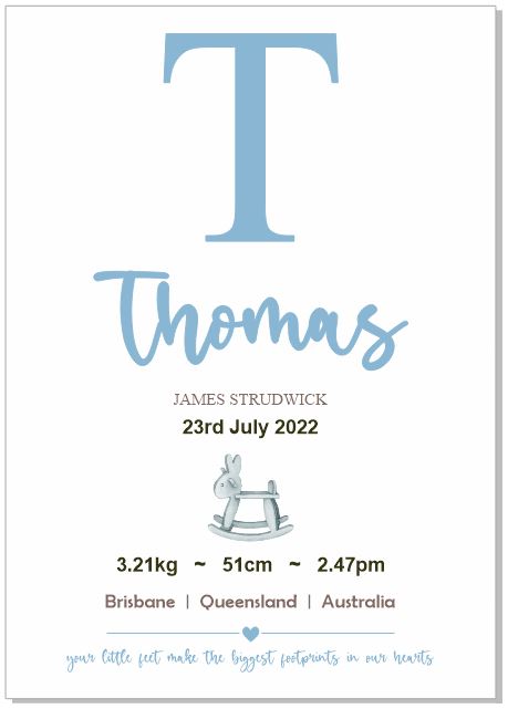 Personalised Framed Baby Boy Announcement #11
