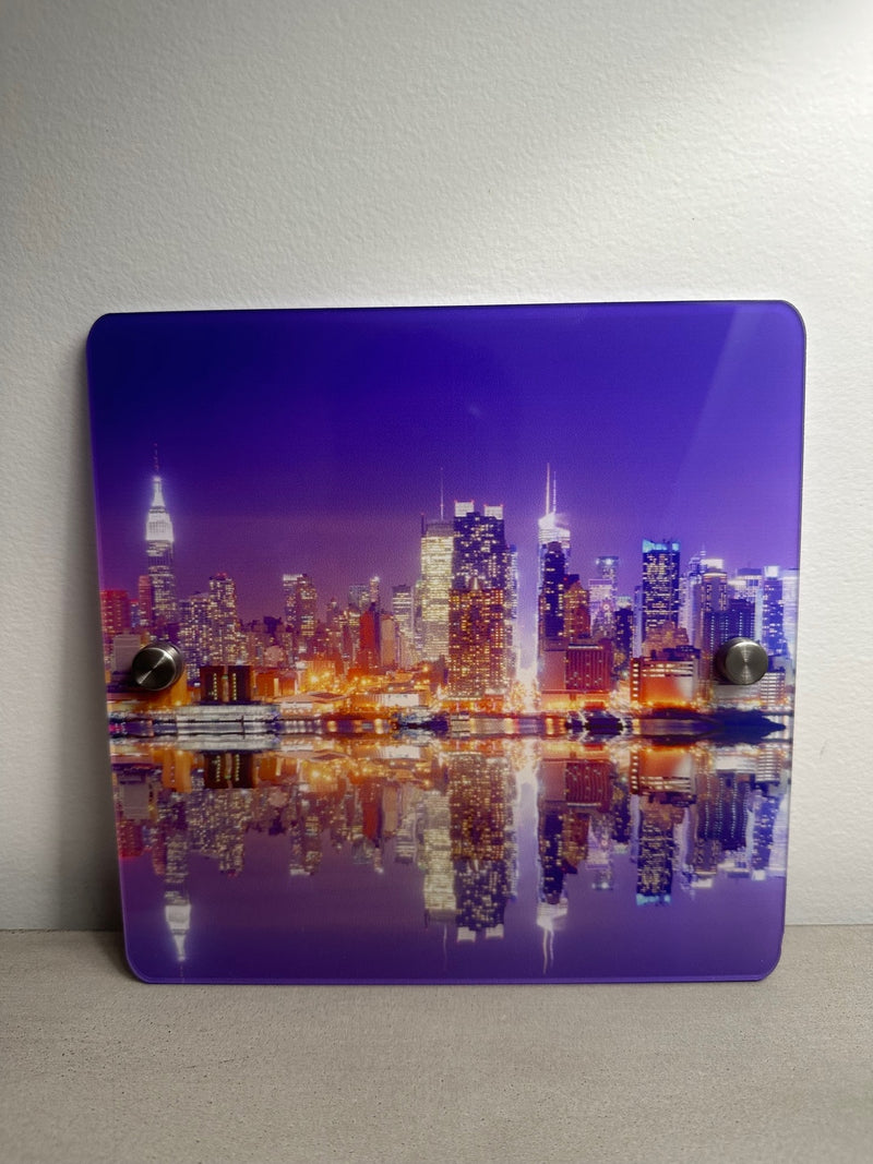 Professional Personalised Acrylic Photo Print 180mm x 180mm with optional brushed streel standoffs