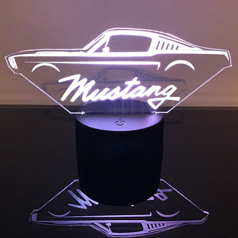 1967 MUSTANG COUPE LED LIT SIGN 200MM X 75MM | REMOTE CONTROL | 16 COLOURS | MAN CAVE | RACING | NOVELTY