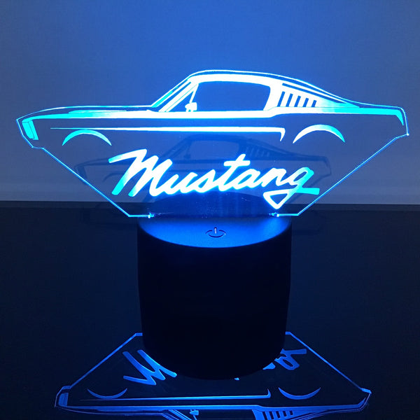 1967 MUSTANG COUPE LED LIT SIGN 200MM X 75MM | REMOTE CONTROL | 16 COLOURS | MAN CAVE | RACING | NOVELTY