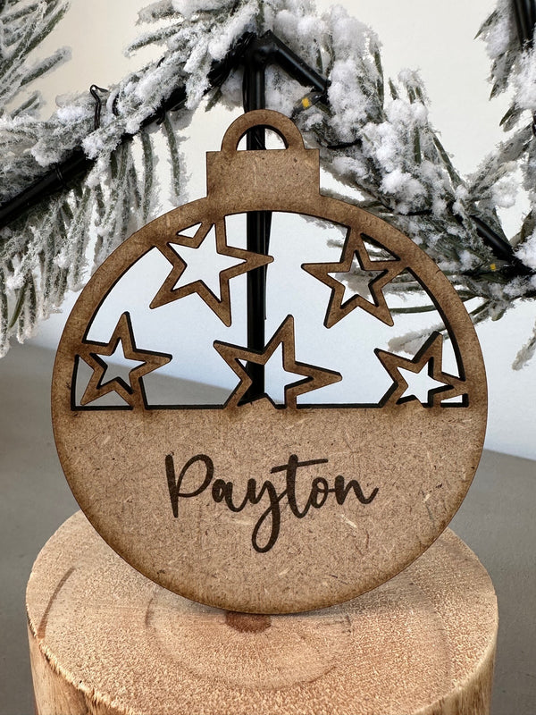 PERSONALISED CHRISTMAS BAUBLE ORNAMENT | HANGER | DOCORATION | XMAS | CUSTOM | PLYWOOD | #14