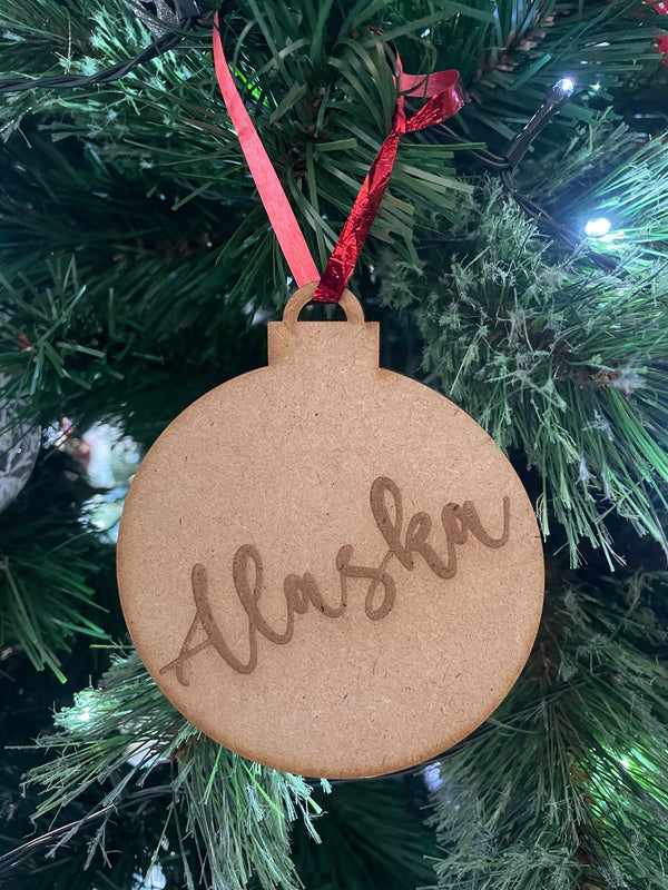 PERSONALISED CHRISTMAS BAUBLE ORNAMENT | HANGER | DOCORATION | XMAS | CUSTOM | PLYWOOD | #15