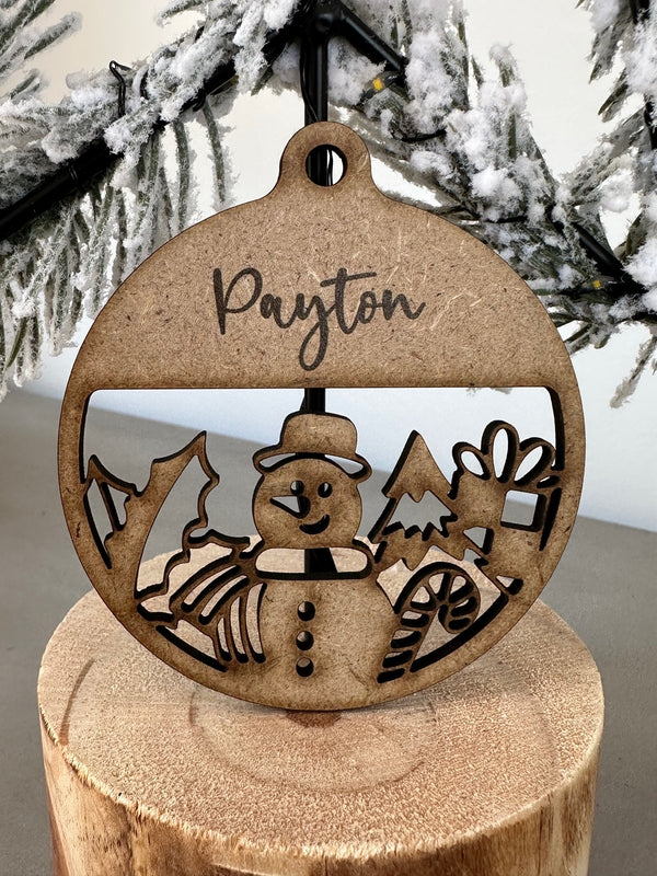 PERSONALISED CHRISTMAS BAUBLE ORNAMENT | HANGER | DOCORATION | XMAS | CUSTOM | PLYWOOD | #23E