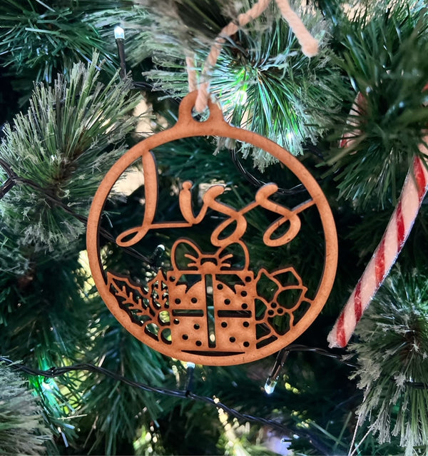 PERSONALISED CHRISTMAS BAUBLE ORNAMENT | HANGER | DOCORATION | XMAS | CUSTOM | PLYWOOD | #24