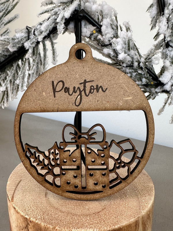 PERSONALISED CHRISTMAS BAUBLE ORNAMENT | HANGER | DOCORATION | XMAS | CUSTOM | PLYWOOD | #24