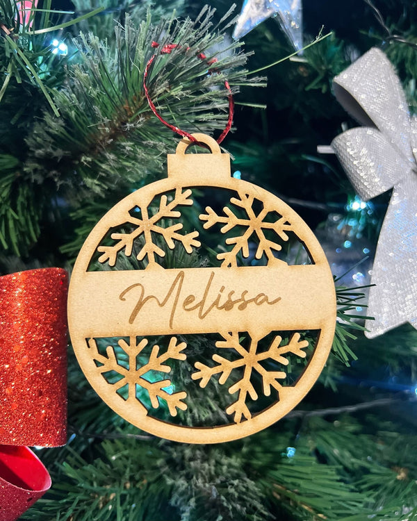 PERSONALISED CHRISTMAS BAUBLE ORNAMENT | HANGER | DOCORATION | XMAS | CUSTOM | PLYWOOD | #5