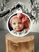 PERSONALISED CHRISTMAS BABY BAUBLE ORNAMENT | HANGER | DOCORATION | XMAS | CUSTOM | ACRYLIC |