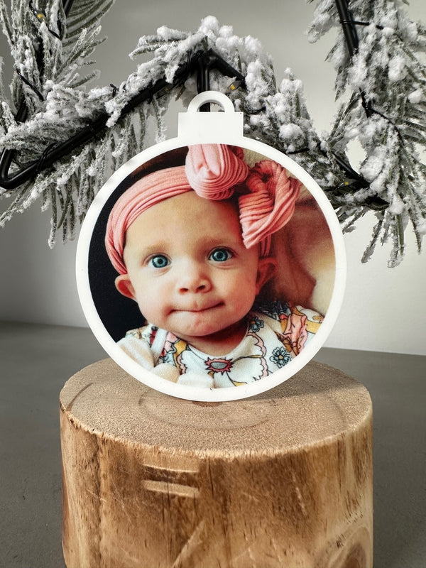 PERSONALISED CHRISTMAS BABY BAUBLE ORNAMENT | HANGER | DOCORATION | XMAS | CUSTOM | ACRYLIC | #24