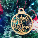 BABY'S FIRST CHRISTMAS ORNAMENT BAUBLE | HANGER | DOCORATION | XMAS | CUSTOM | PLYWOOD |