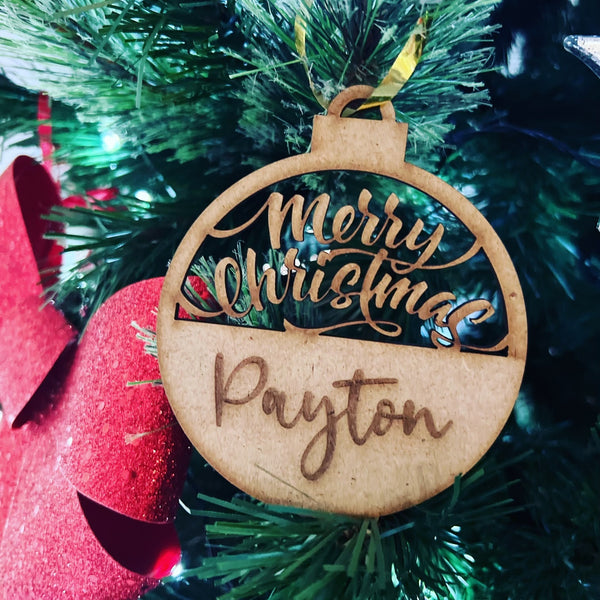 PERSONALISED CHRISTMAS BAUBLE ORNAMENT | HANGER | DOCORATION | XMAS | CUSTOM | PLYWOOD | #8