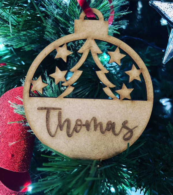 PERSONALISED CHRISTMAS BAUBLE ORNAMENT | HANGER | DOCORATION | XMAS | CUSTOM | PLYWOOD | #9