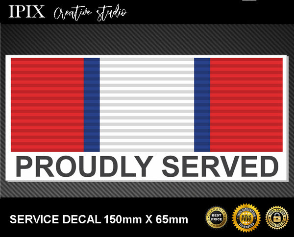 QUEENSLAND FIRE DILIGENT AND ETHICAL SERVICE MEDAL DECAL |150MM X 65MM | STICKER | INDOOR / OUTDOOR