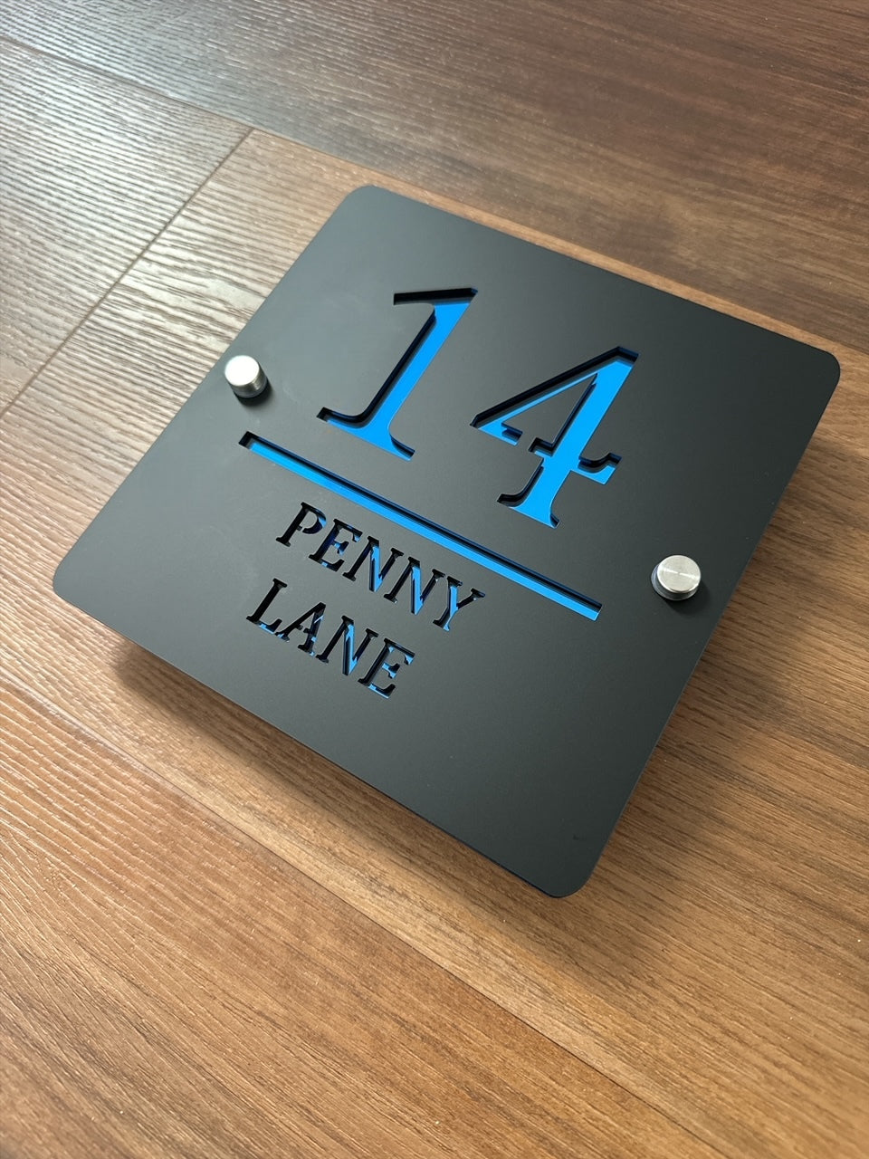 Luxe Dual Layer House Sign - Mirrored Acrylic 180mm x 180mm with Stand