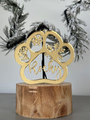 Personalised Mirrored Acrylic Christmas Puppy Dog Paw Bauble | Premium | Xmas | Pet | Festive | Season |