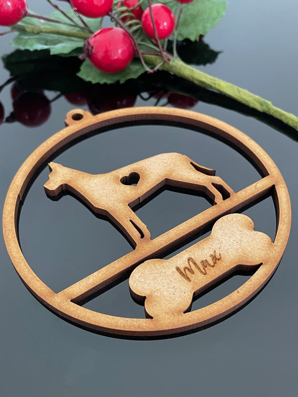 PERSONALISED GREAT DANE CHRISTMAS BAUBLE ORNAMENT | HANGER | DOCORATION | XMAS | CUSTOM | PLYWOOD