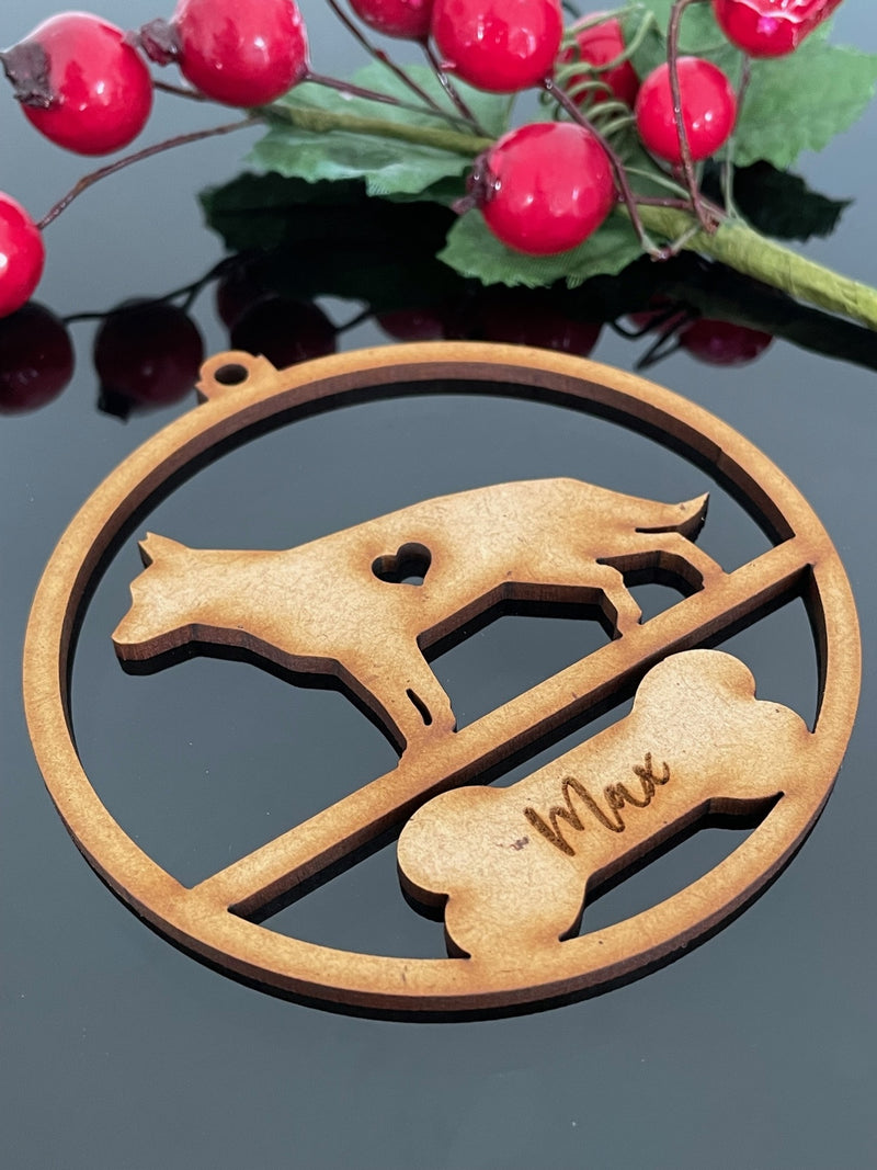 PERSONALISED GERMAN SHEPHERD CHRISTMAS BAUBLE ORNAMENT | HANGER | DOCORATION | XMAS | CUSTOM | PLYWOOD