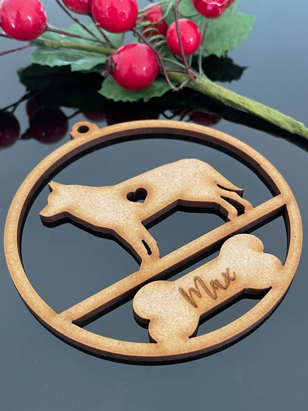 PERSONALISED SIBERIAN HUSKY CHRISTMAS BAUBLE ORNAMENT | HANGER | DOCORATION | XMAS | CUSTOM | PLYWOOD