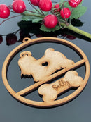 PERSONALISED SHIH TSU CHRISTMAS BAUBLE ORNAMENT | HANGER | DOCORATION | XMAS | CUSTOM | PLYWOOD