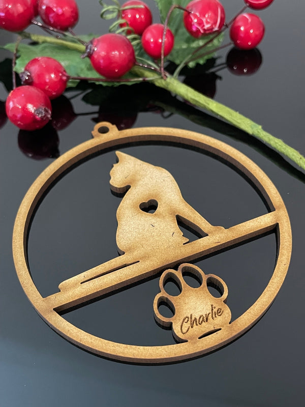 PERSONALISED AMERICAN SHORTHAIR  CAT CHRISTMAS BAUBLE ORNAMENT | HANGER | DOCORATION | XMAS | CUSTOM | PLYWOOD