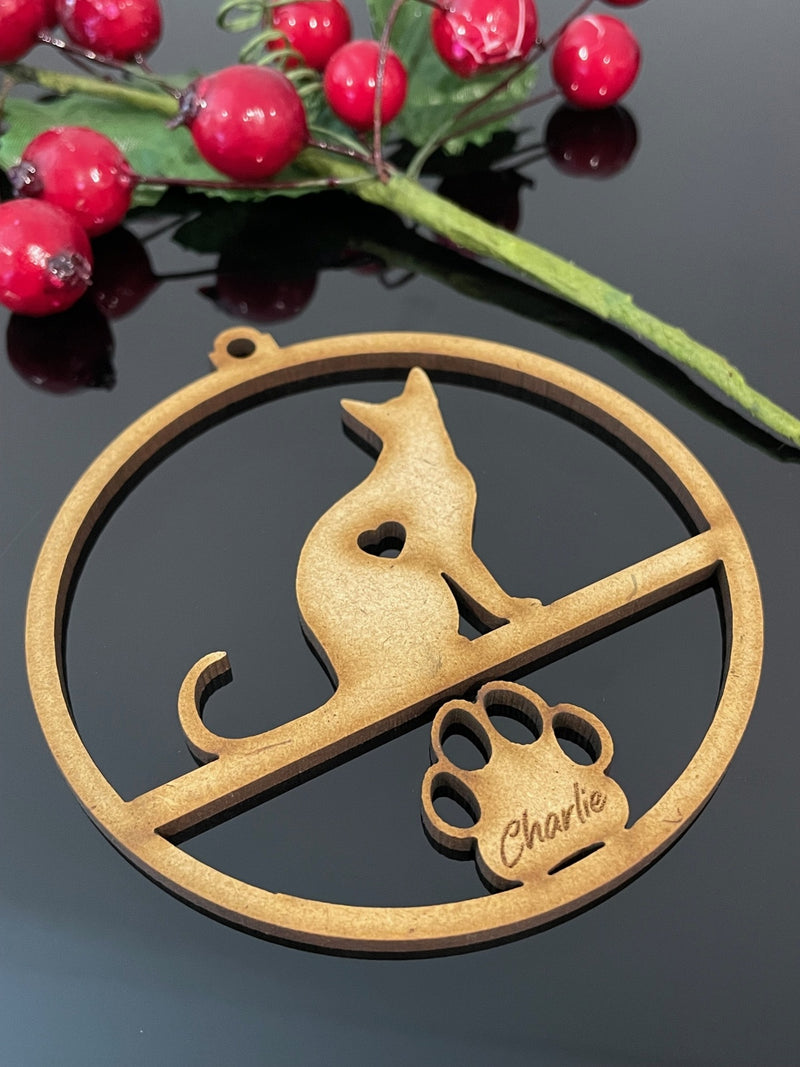 PERSONALISED SAIMESE CAT CHRISTMAS BAUBLE ORNAMENT | HANGER | DOCORATION | XMAS | CUSTOM | PLYWOOD