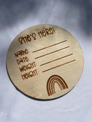 Baby Announcement Milestone Disc