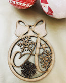 Monogram Christmas Letter Bauble | 125mm Height