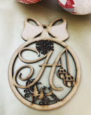 Monogram Christmas Letter Bauble | 125mm Height